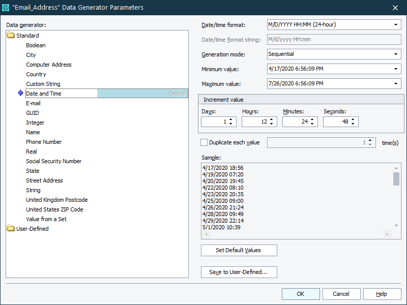 The Date and Time generator