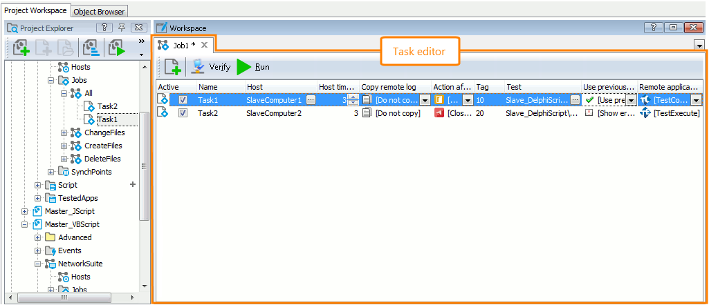 Tasks Editor Tasks Editor