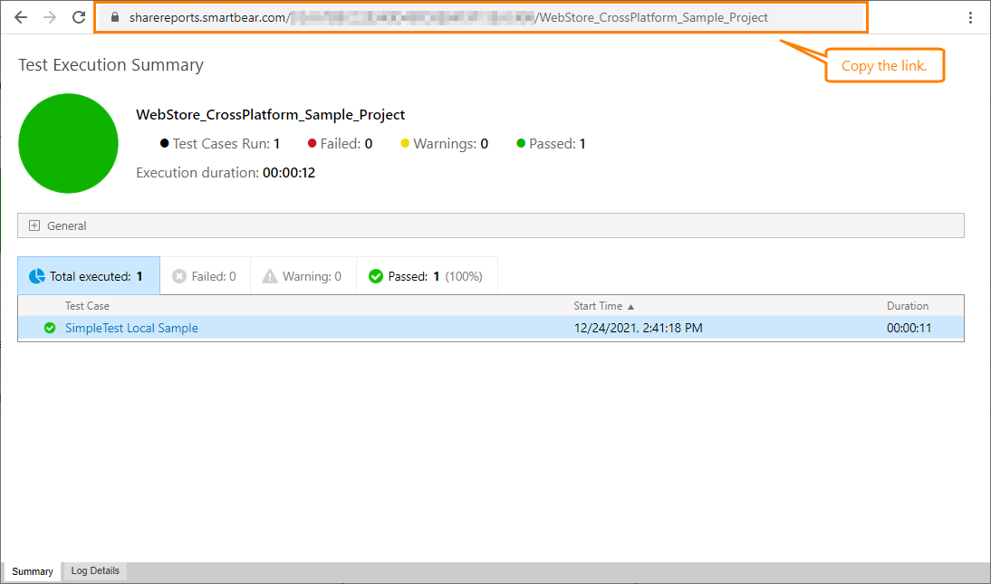 Copy the link to the shared test log Copy the link to the shared test log