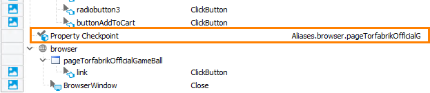 The Property checkpoint Getting Started with TestComplete (Web): The Property checkpoint