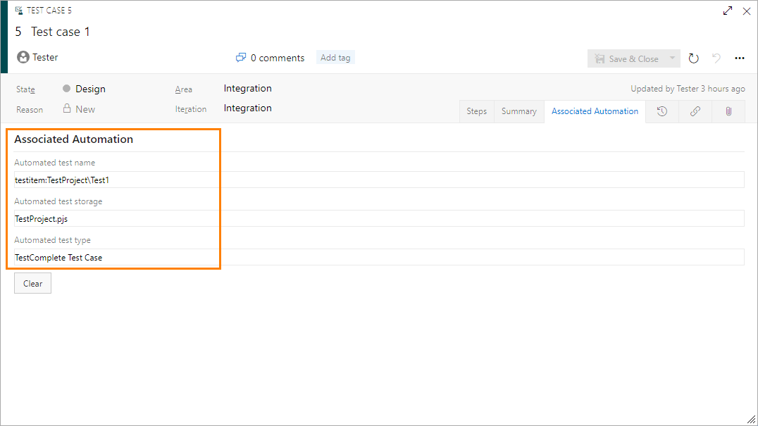 Azure DevOps test cases with automation assigned TestComplete integration with Azure DevOps: Azure DevOps test cases with automations assigned
