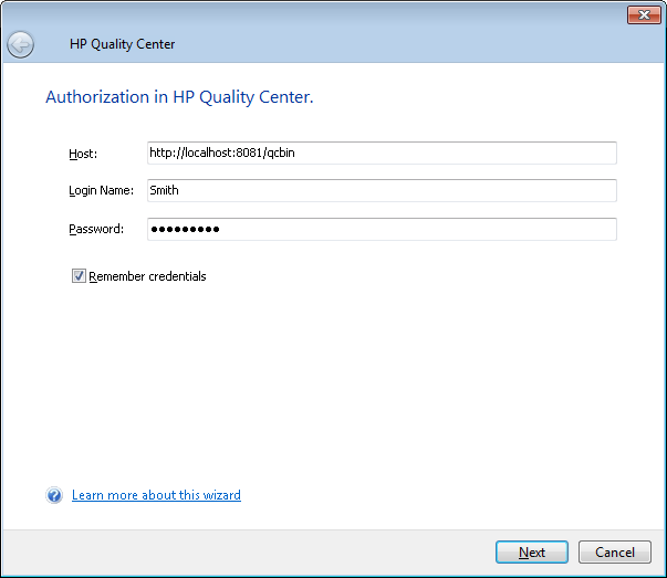 TestComplete Connector Wizard - Specifying Connection Settings TestComplete Connector Wizard - Specifying Connection Settings
