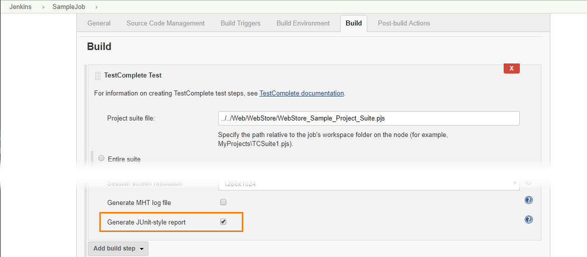 Generating JUnit-style reports for TestComplete tests in Jenkins Generating JUnit-style reports for TestComplete tests in Jenkins