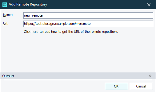 Add Remote Repository dialog (Git plugin) Add Remote Repository dialog (Git plugin)