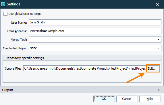 Source control settings Source control settings