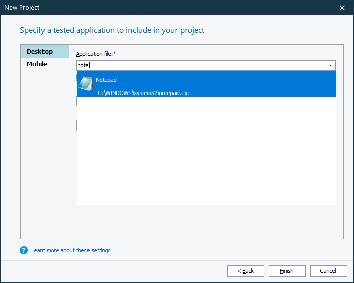 Searching for a desktop application Searching for a desktop application