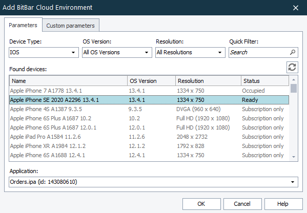 Specifying environment parameters Specifying environment parameters