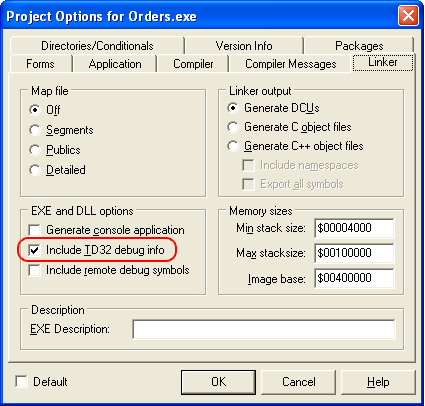 Project Options: Linker Project Options: Linker