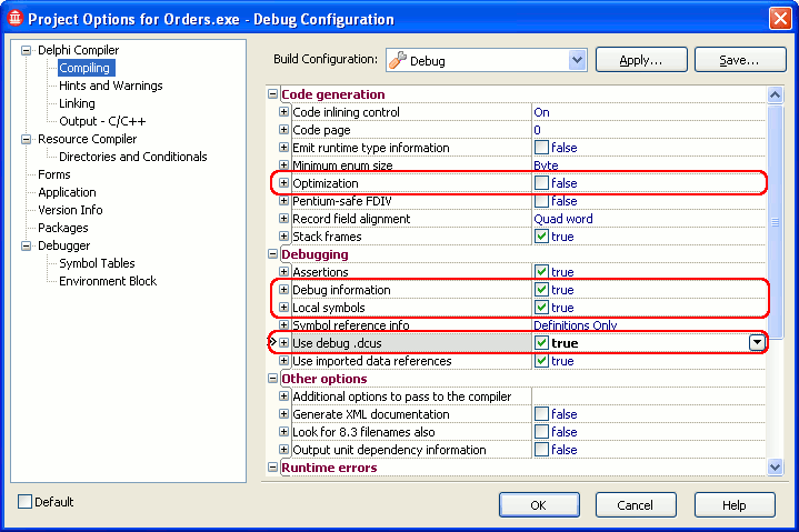Project Options: Compiling Project Options: Compiling