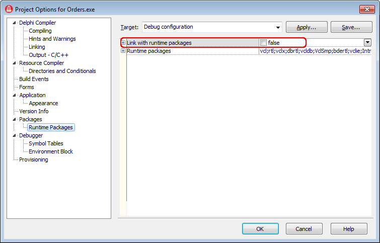 Project Options: Packages Project Options: Packages