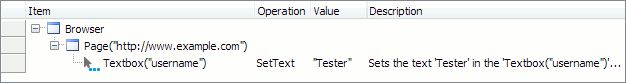A keyword test operation over a web page object that is not in Name Mapping A keyword test operation over a web page object that is not in Name Mapping