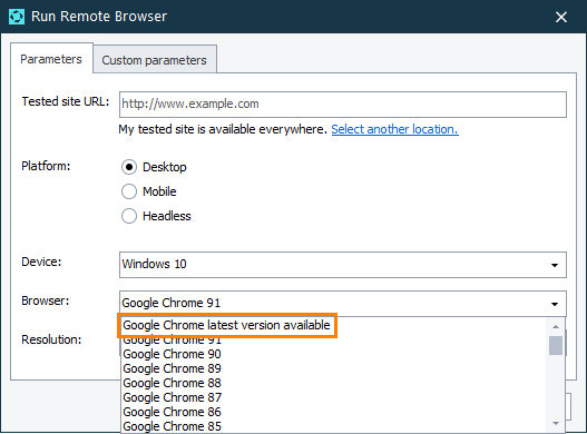 Selecting the latest available version of a web browser Selecting the latest available version of a web browser
