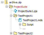 An incorrect way to pack a project suite to run An incorrect way to pack a project suite to run