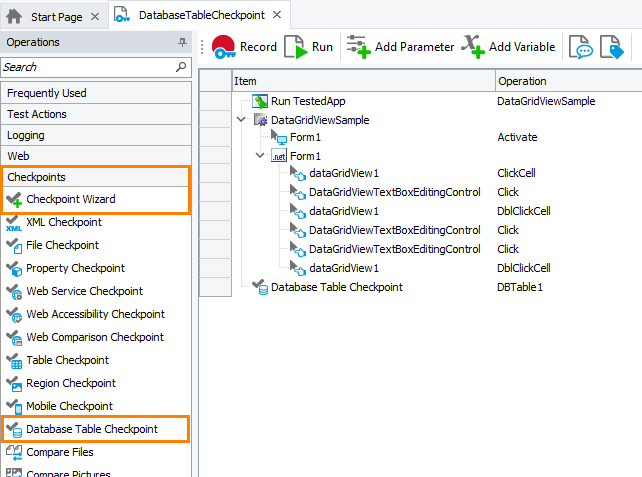 Database Table Checkpoint: Adding Database Table Checkpoints to Keyword Tests Database Table Checkpoint: Adding database table checkpoints to keyword tests