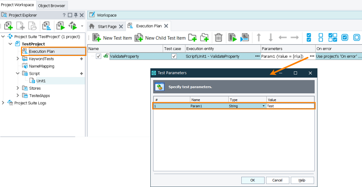 Setting a parameter value Setting parameter value
