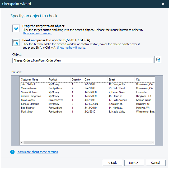 Property Checkpoint: Selecting Object Property Checkpoint: Selecting object