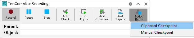 Creating clipboard checkpoints when recording a test Creating clipboard chekpoints when recording a test