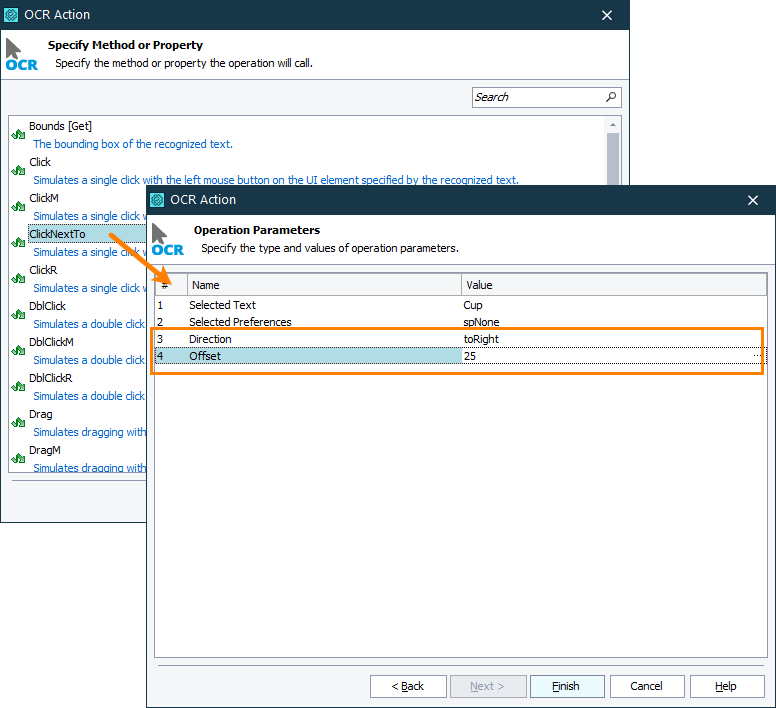 Simulating a click over a nearby area Using OCR in TestComplete keyword tests: Simulating a click over a nearby area