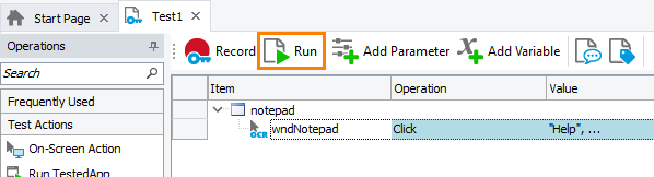 Run your test OCR Tutorial: Run your test