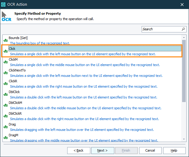 Select a user action OCR Tutorial: Select a user action