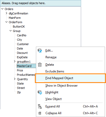 The Find Mapped Object Command The Find Mapped Object Command