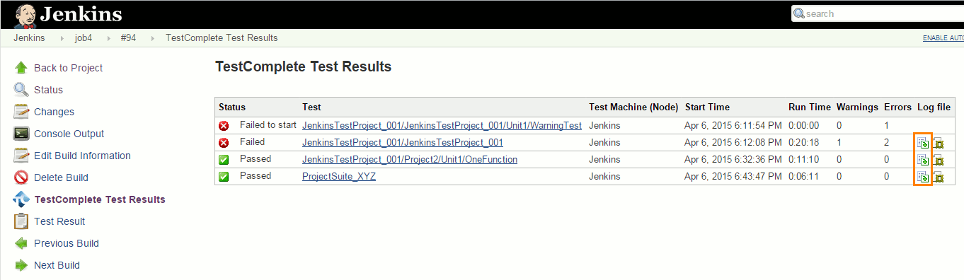 TestComplete Jenkins plugin: Download test results in the .tcLogX format TestComplete Jenkins plugin: Download test results in the .tcLogX format