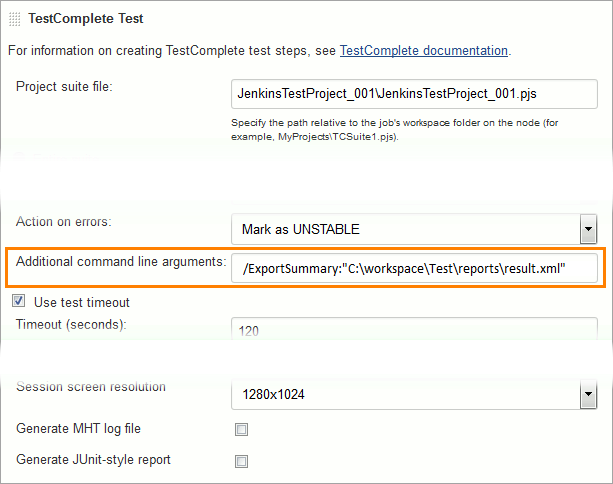 Exporting TestComplete test results in the JUnit format Exporting TestComplete test results to JUnit format