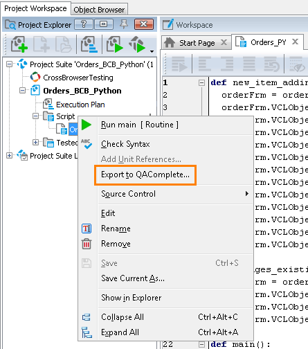 QAComplete Integration: Calling a QAComplete export wizard QAComplete Integration: Calling a QAComplete export wizard