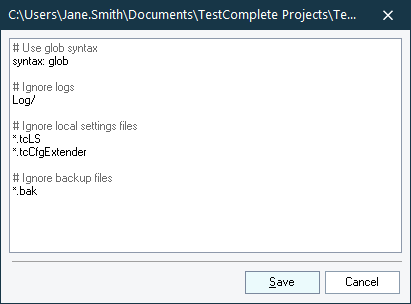 Ignore file edit Ignore file edit