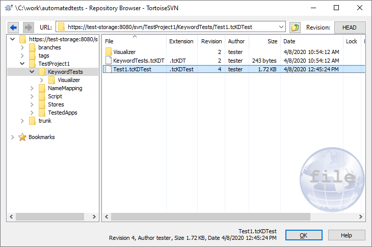 Working with Subversion Repository via the TortoiseSVN Repository Browser Dialog Working with Subversion Repository via the TortoiseSVN Repository Browser Dialog