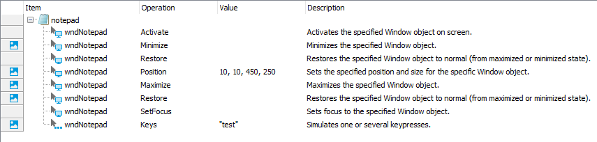 Simulating actions on the Notepad window from a keyword test Simulating actions on the Notepad window from a keyword test