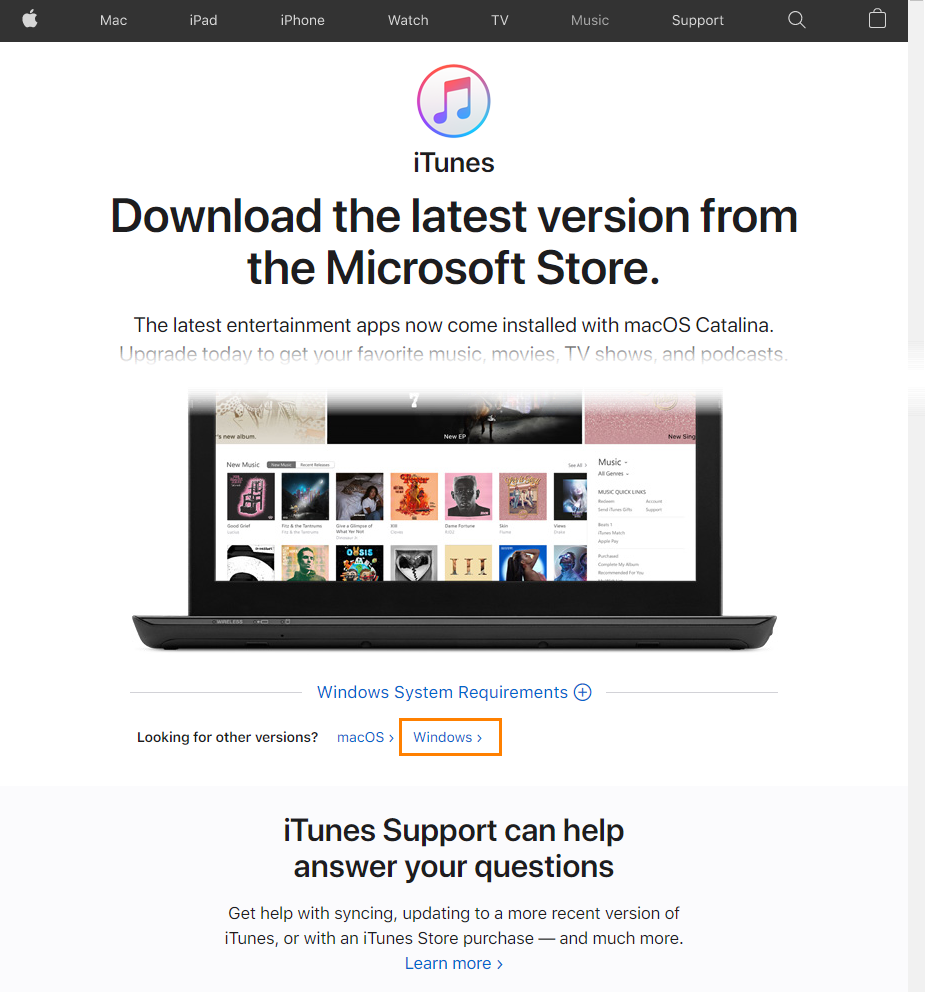 Downloading the latest iTunes version Downloading the latest iTunes version