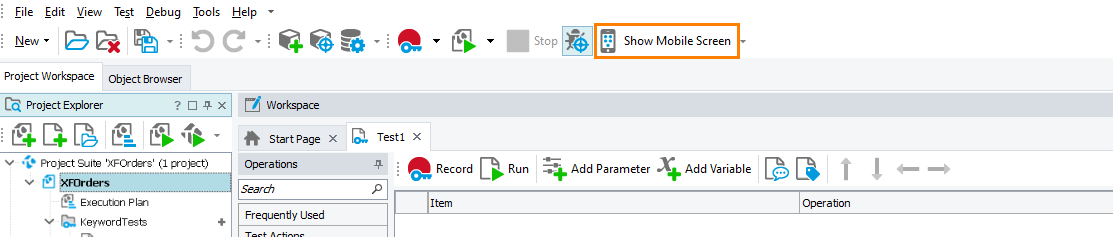 Testing Xamarin.Forms applications tutorial: Show the Mobile Screen window Testing Xamarin.Forms applications tutorial: Show Mobile Screen window