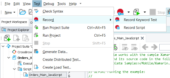 Testing Xamarin.Forms applications tutorial: Start recording Testing Xamarin.Forms applications tutorial: Start recording
