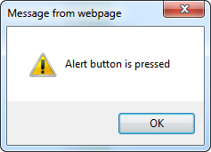An alert box in Internet Explorer An alert box in Internet Explorer