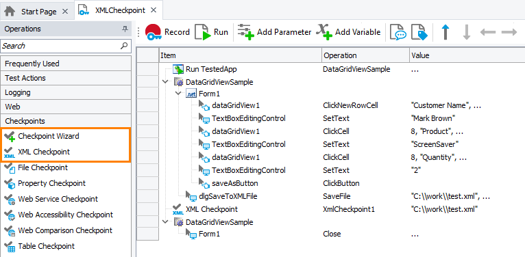 XML Checkpoint: Adding XML Checkpoints to Keyword Tests XML Checkpoint: Adding XML checkpoints to keyword tests