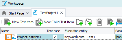 Select Test Item