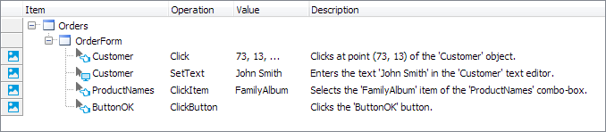 A sample keyword test recorded against a .NET application A sample keyword test recorded against a .NET application