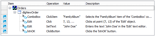 A sample keyword test recorded against a Visual C++ application A sample keyword test recorded against a Visual C++ application