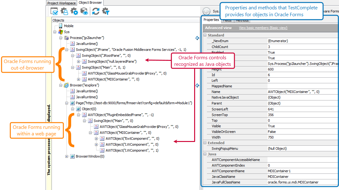 Oracle Forms/EBS in the TestComplete Object Browser Oracle Forms/EBS in the TestComplete Object Browser