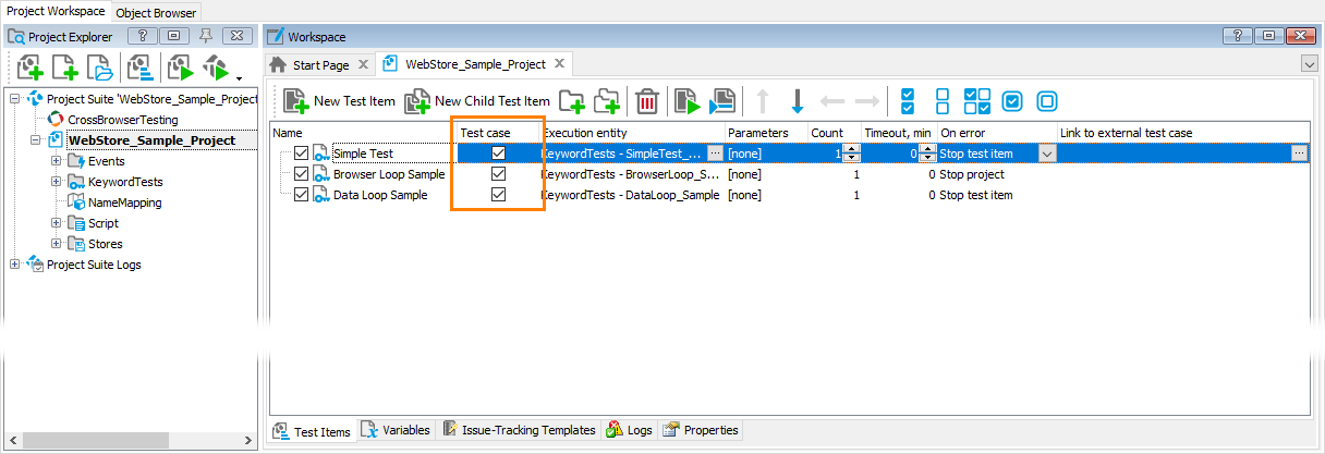 Specifying test cases What's new in TestComplete 14.10: Specifying test cases