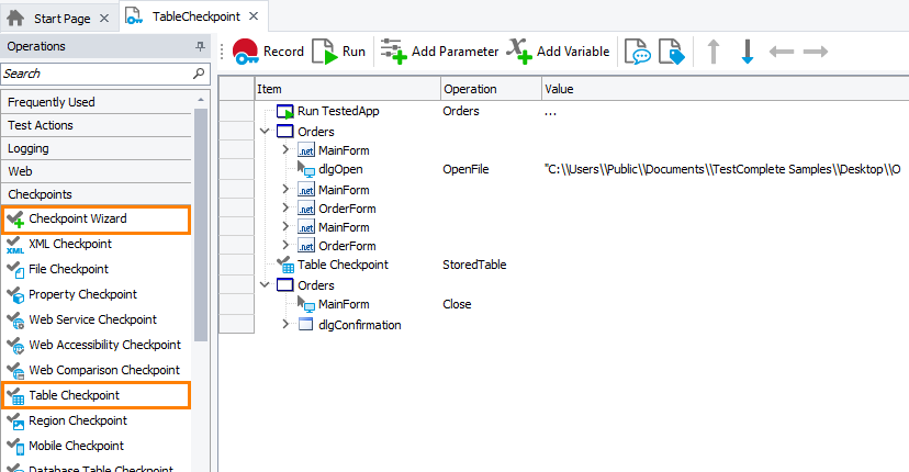Table Checkpoint: Adding Table Checkpoints to Keyword Tests Table Checkpoint: Adding table checkpoints to keyword tests