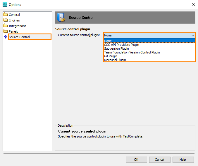 Selecting a Source Control System plugin Selecting a Source Control System plugin