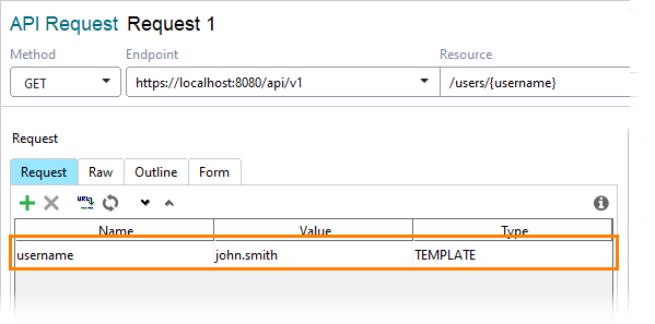 Managing TestEngine users via API: Selecting the GET request