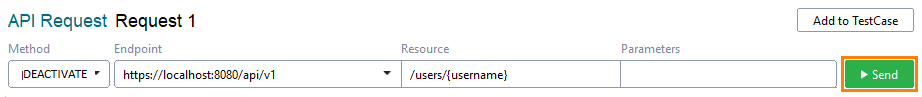 Managing TestEngine users: Select request to remove user