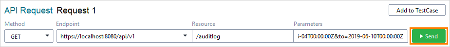 Get Audit Log for a user: Send the request