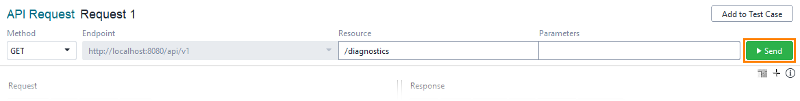 Get Diagnostics report: Send the request
