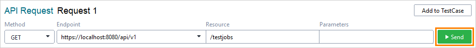 Get test job overview in ReadyAPI: Send the request