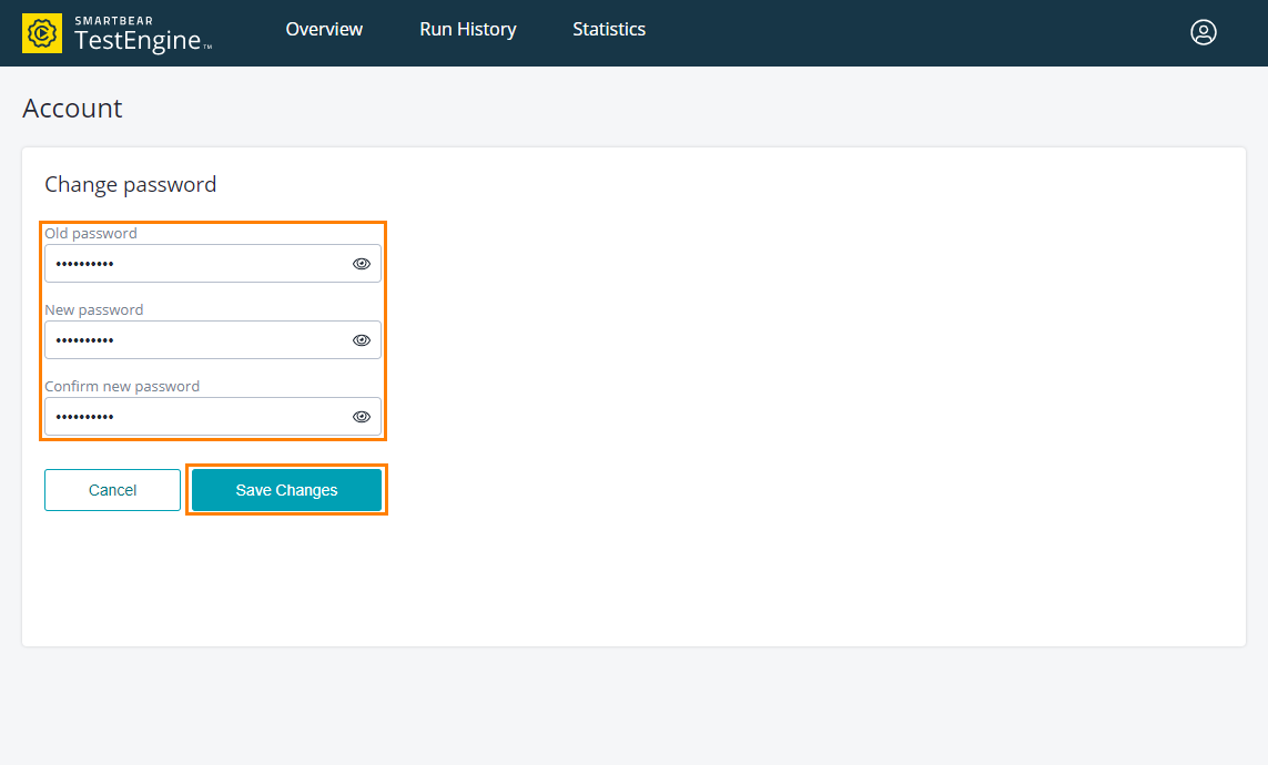 Change Your Password Testengine Documentation