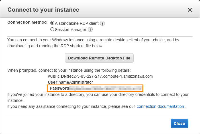 TestEngine plugin in AWS marketplace: Decrypted password for RDP connection